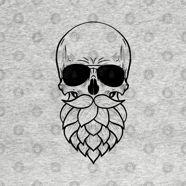 Hop Bearded Skull by LenasScribbles